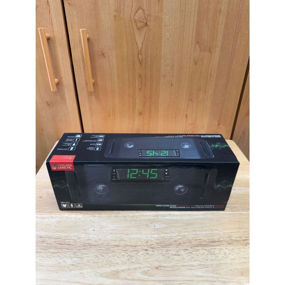 Digital Alarm Clock Bluetooth Speaker - Black